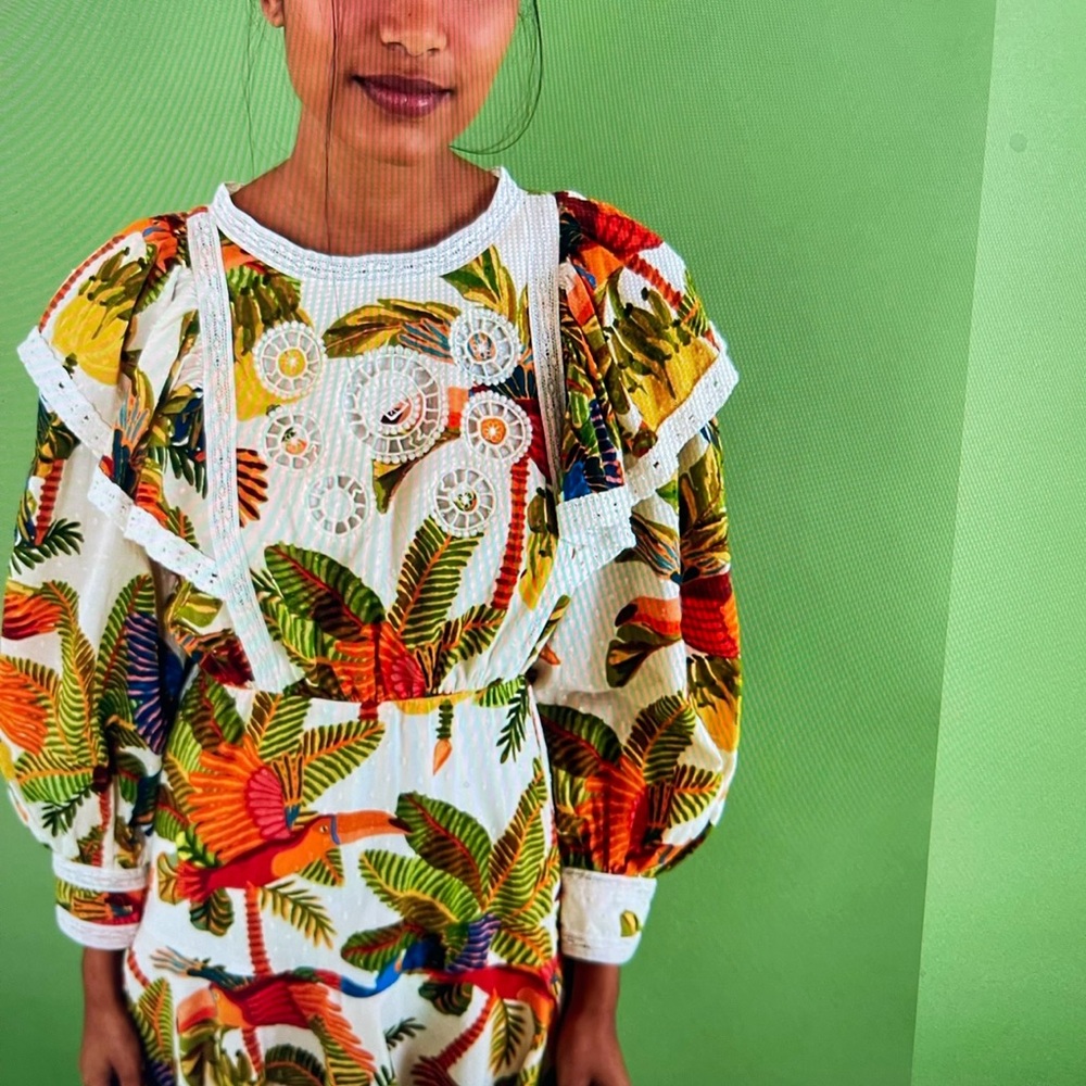 Multi color tropical farm Rio dress size xl